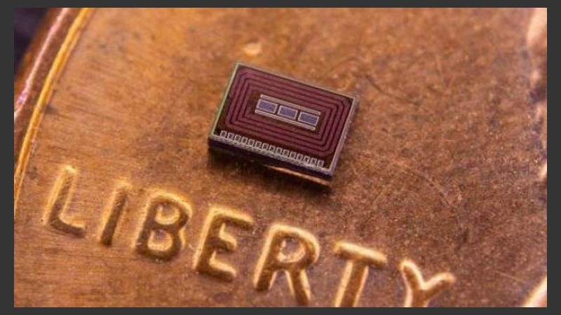 El chip biosensor mide aproximadamente un milímetro cúbico de tamaño.