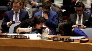 Secretos en la ONU. Karen Pierce, embajadora de Gran Bretaña, y su par de EE.UU., Nikki Haley.