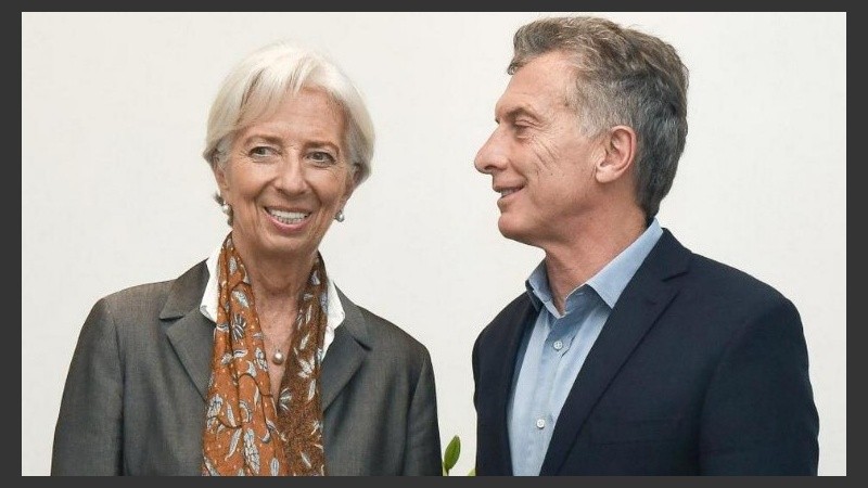 La titular del FMI, Christine Lagarde, junto a Mauricio Macri en su última visita.