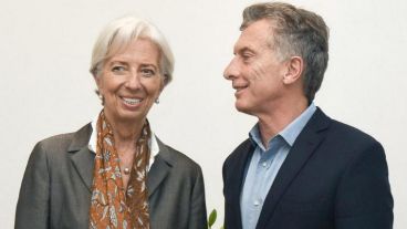 La titular del FMI, Christine Lagarde, junto a Mauricio Macri en su última visita.