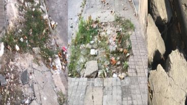 Cascotes en lugar de baldozas.