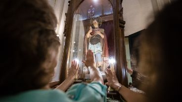 La imagen de San Expedito en la iglesia de San Cayetano.