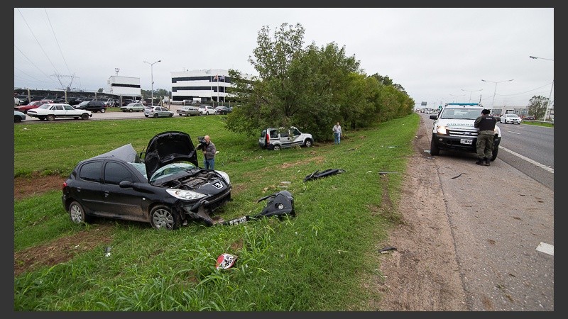 El accidente en Circunvalación a la altura de Uriburu.