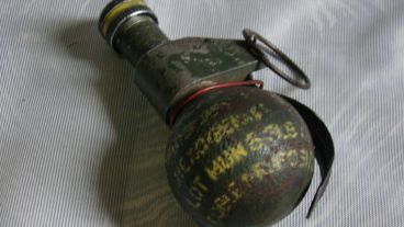 Prototipo de la granada FMK2 de fabricación nacional.