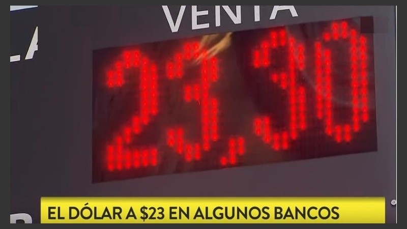 La cotización en una casa de cambio porteña este jueves.