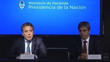 Los ministros de Hacienda y Finanzas, Nicolás Duvone y Luis Caputo respectivamente.