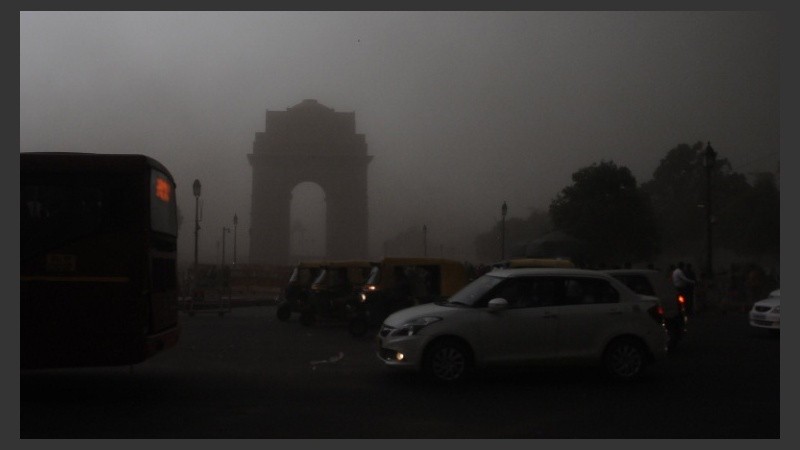 Una vista de Nueva Delhi durante uno de los temporales.