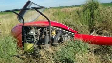 Así quedó la aeronave tras el accidente a la altura de la localidad de Saladillo, Buenos Aires.