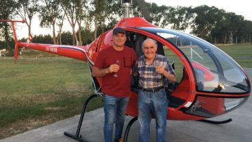 El momento antes de partir en el helicóptero.