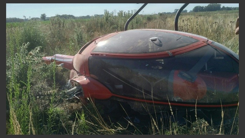 Así quedó la aeronave tras el accidente a la altura de la localidad de Saladillo, Buenos Aires.