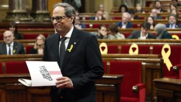 Torra, ante el pleno del Parlament.