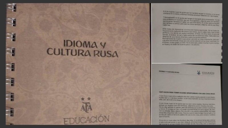Las fotos del cuadernillo que desataron polémica.