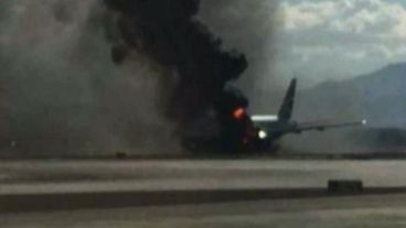 La aeronave siniestrada en cercanías del aeropuerto.