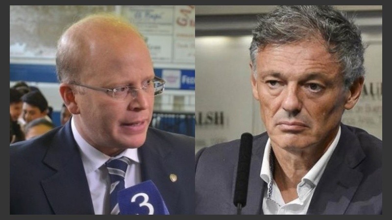 Luis Contigiani y Francisco Cabrera, en veredas opuestas.