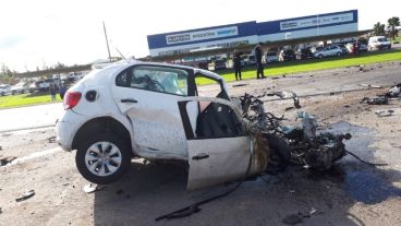 Así quedó el Gol Trend en el que viajaba la víctima fatal.