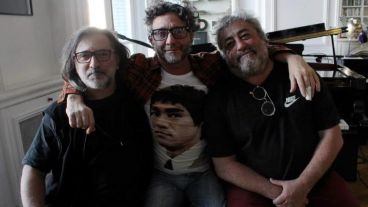 Fito con Molina y Tarabelli en la última jornada de grabación.