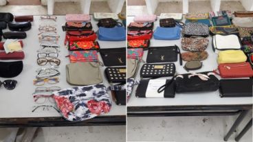 Algunos de los objetos secuestrados en la casa de los ladrones.