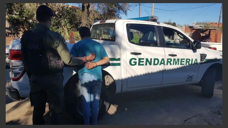El hombre detenido por Gendarmería en Rosario. 