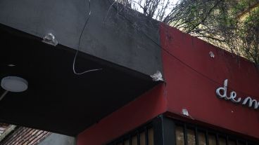 Así quedó parte del ingreso de la vivienda de Moontevideo al 1000.