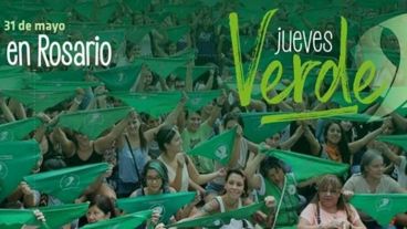 Pañuelazo y jueves verde, este jueves, en Rosario.