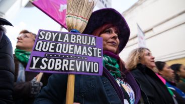 La marcha "Ni una menos" por las calles de la ciudad.
