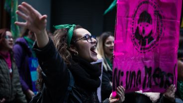 La marcha "Ni una menos" por las calles de la ciudad.