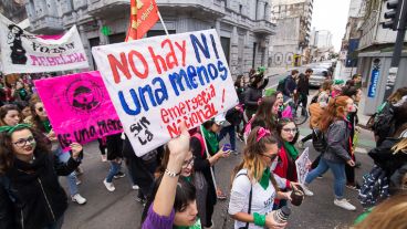 La marcha "Ni una menos" por las calles de la ciudad.