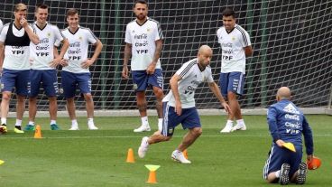 Masche, en pleno trabajo en Barcelona.