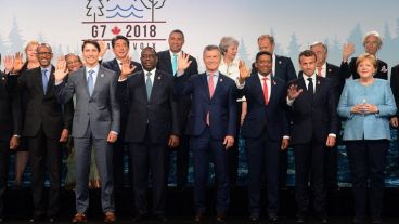 La foto de líderes del G7 y los Estados invitados.