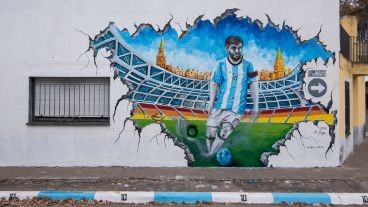 Así quedó el barrio de la infancia de Messi tras la intervención de los artistas.