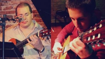 Los guitarristas Matías Somariva y Agusto Noresse.