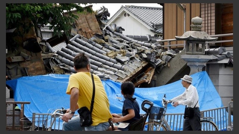 Casas destruidas en la ciudad de Osaka.