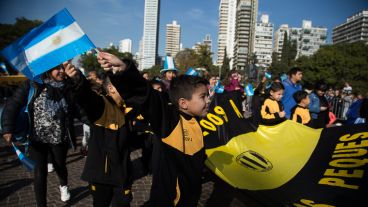 Una fiesta celeste y blanca en el Monumento.