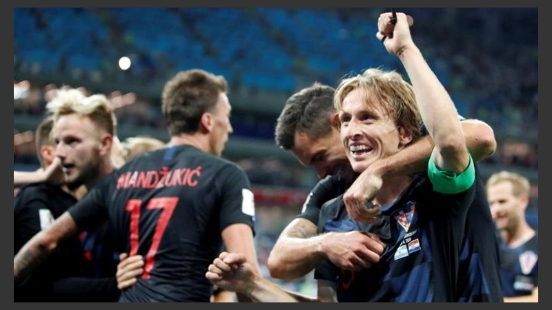Modric celebrando su segundo gol a Argentina. 