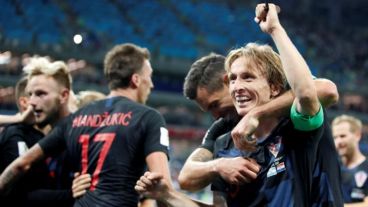 Modric celebrando su segundo gol a Argentina.