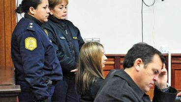 Nahir Galarza durante el juicio.