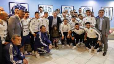 Macri, el día que despidió a la selección del país.