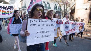 La manifestación se realizó en las calles céntricas de la ciudad.