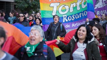 La manifestación se realizó en las calles céntricas de la ciudad.