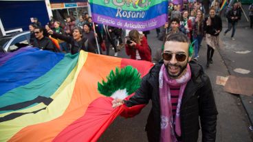 La manifestación se realizó en las calles céntricas de la ciudad.