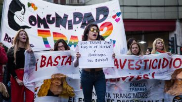 La manifestación se realizó en las calles céntricas de la ciudad.