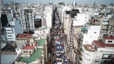 Varias cuadras en la movilización en Capital Federal.