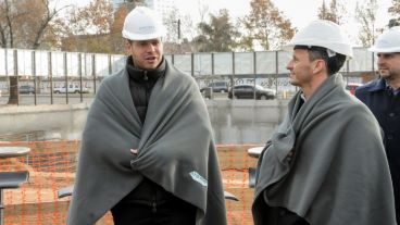 La recorrida por la zona de obras.