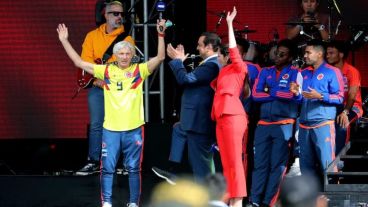 José Pekerman, con la camiseta de Colombia.