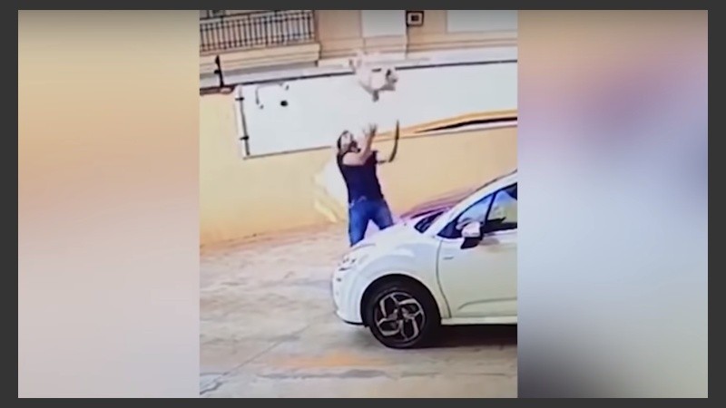 El momento donde el brasileño ataja al can.