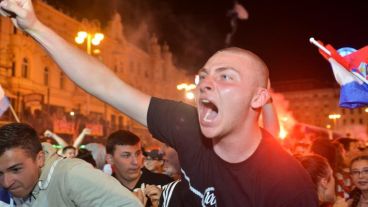 Los hinchas croatas salieron a las calles.