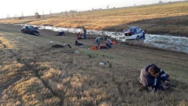 Una imagen dantesca del accidente en la autopista.