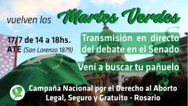 La actividad es promovida por Campaña Nacional por el Aborto Legal, Seguro y Gratuito.