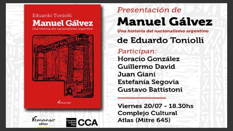 La tapa del libro y una invitación. 