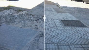 El antes y después de una vereda arreglada.